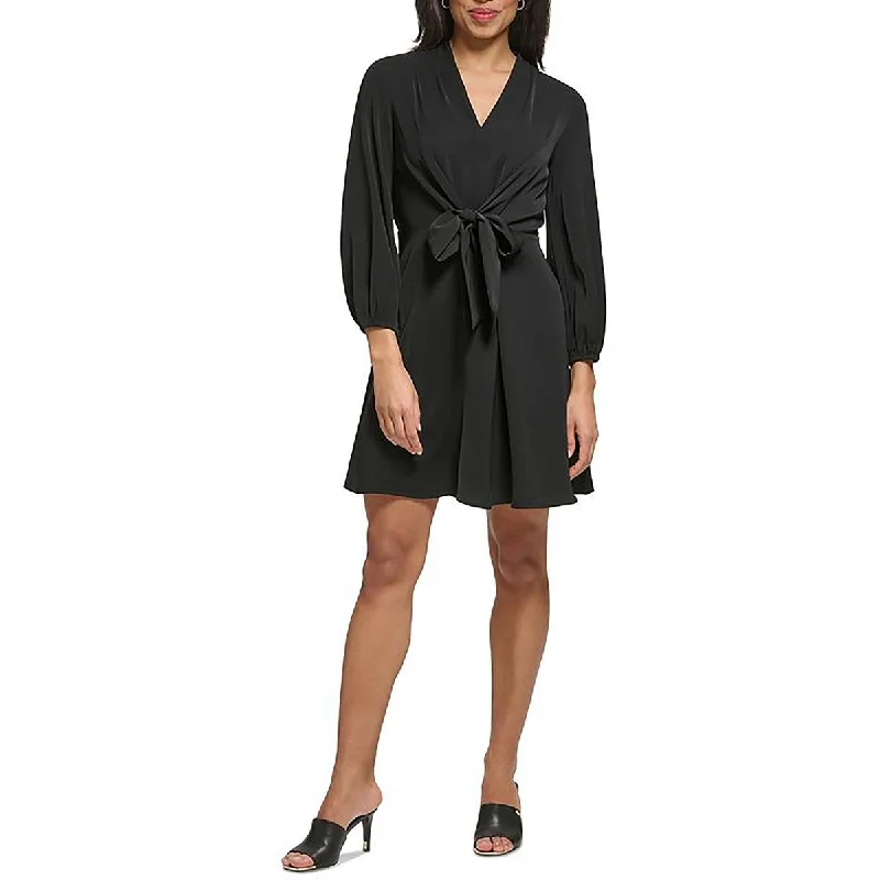 Wrap Dresses for Adjustable -DKNY Womens Drapey Long Sleeve Wear To Work Dress