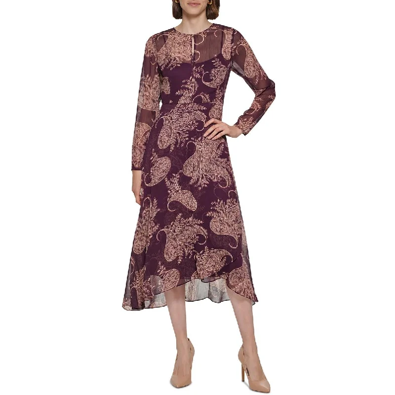 Sequined Dresses for Sparkle -Tommy Hilfiger Womens Paisley Midi Midi Dress