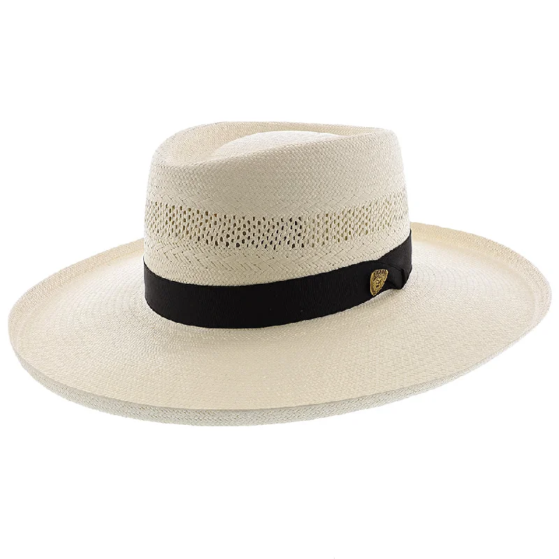 Affordable felt hat for budget-friendly accessorizing -San Juan - Dobbs Vented Shantung Straw Fedora Hat