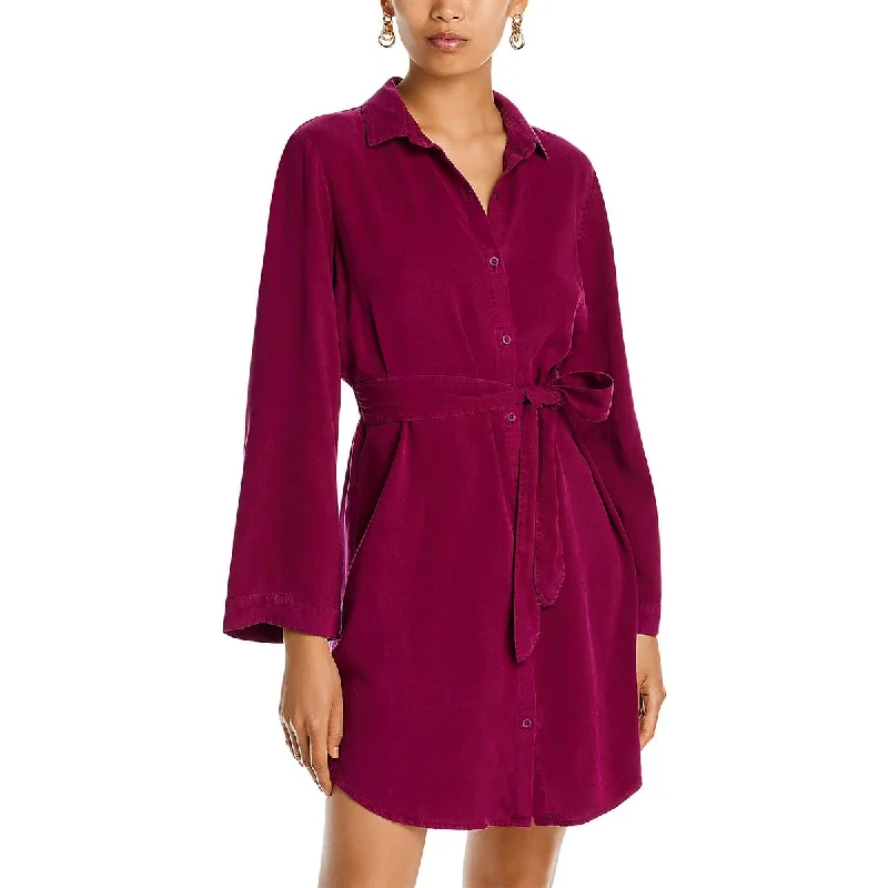 Midi Dresses for Versatile Wear -Bella Dahl Womens Tencel Mini Shirtdress