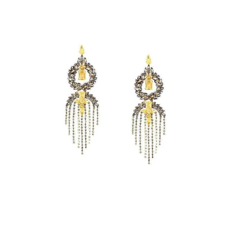 Drop Earrings for Everyday Glamour -Stone Fringe Earrings