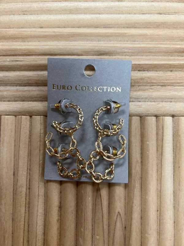 Magnetic Closure Drop Earrings for Easy -Trio Chain Earrings Set