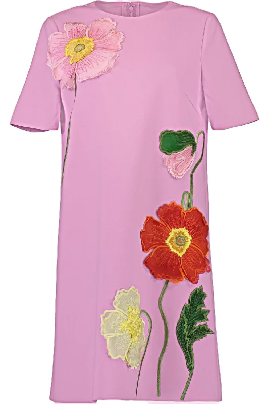 Bridesmaid Dresses for Ceremony -Painted Poppies Shift Dress - Lupine