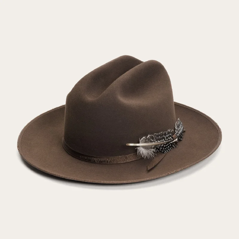 Durable felt hat for long-lasting daily use -Chic Feather Accent Wool Fedora Hat