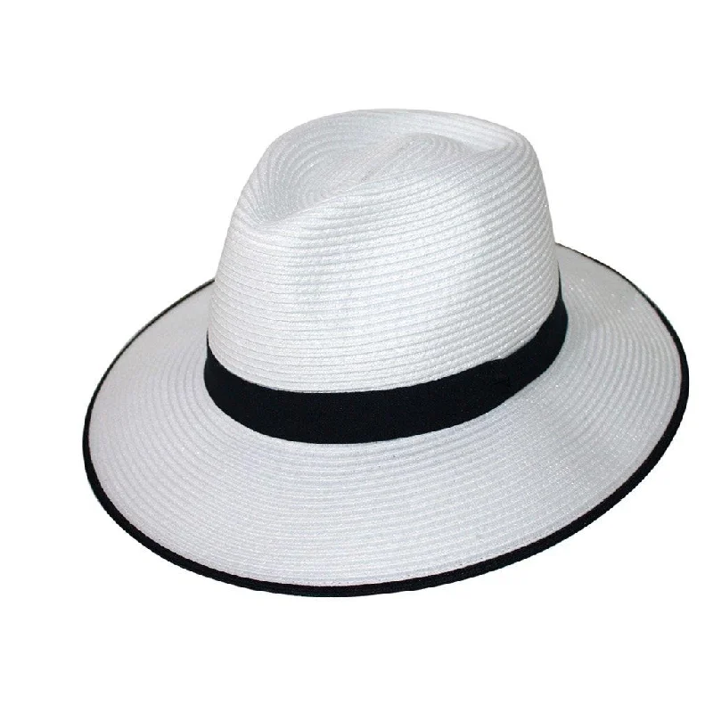 Stylish wool felt hat for trendy looks -Mia Fedora Hat - White