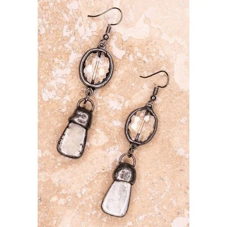 Lightweight Drop Earrings for All Day -Pica Earrings, White