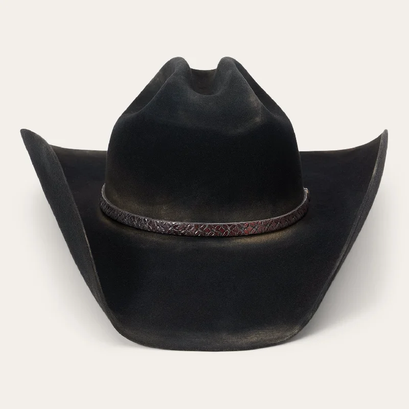 Rugged felt hat for outdoor rugged charm -The Boss of the Plains Classic Felt Cowboy-Black