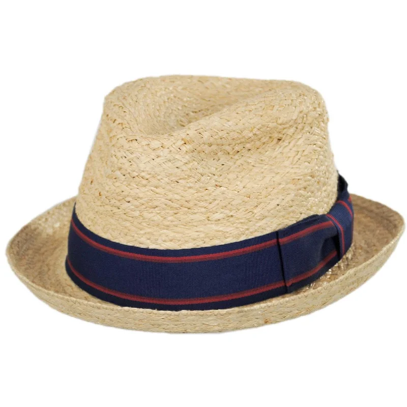 Designer felt hat with bold color options -Wholesale Golden Hill Raffia Straw Fedora Hat B2B Pre-Pack