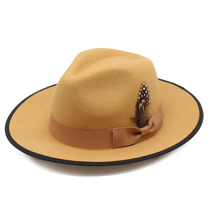 Durable felt hat for long-lasting daily use -Sophisticate's Signature Fedora-Khaki