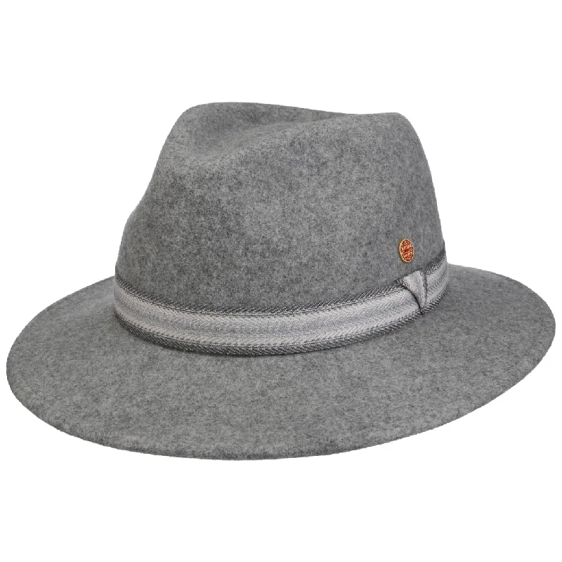 Bold felt hat with vibrant wool hues -Gedeon Trekking Wool Hat by Mayser