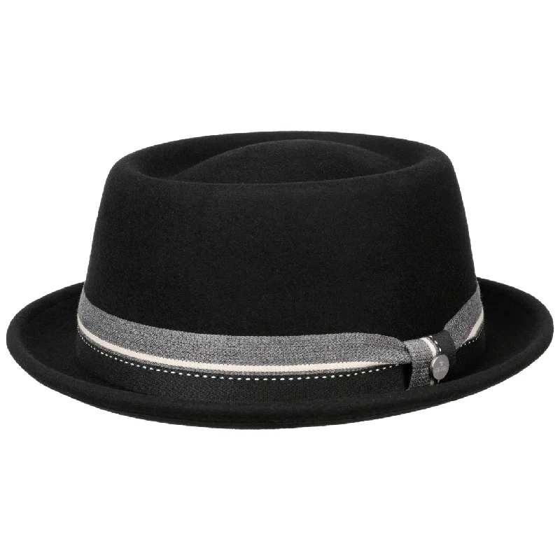 Warm felt hat with thick cozy layers -Wandricks Pork Pie Wool Fedora Hat