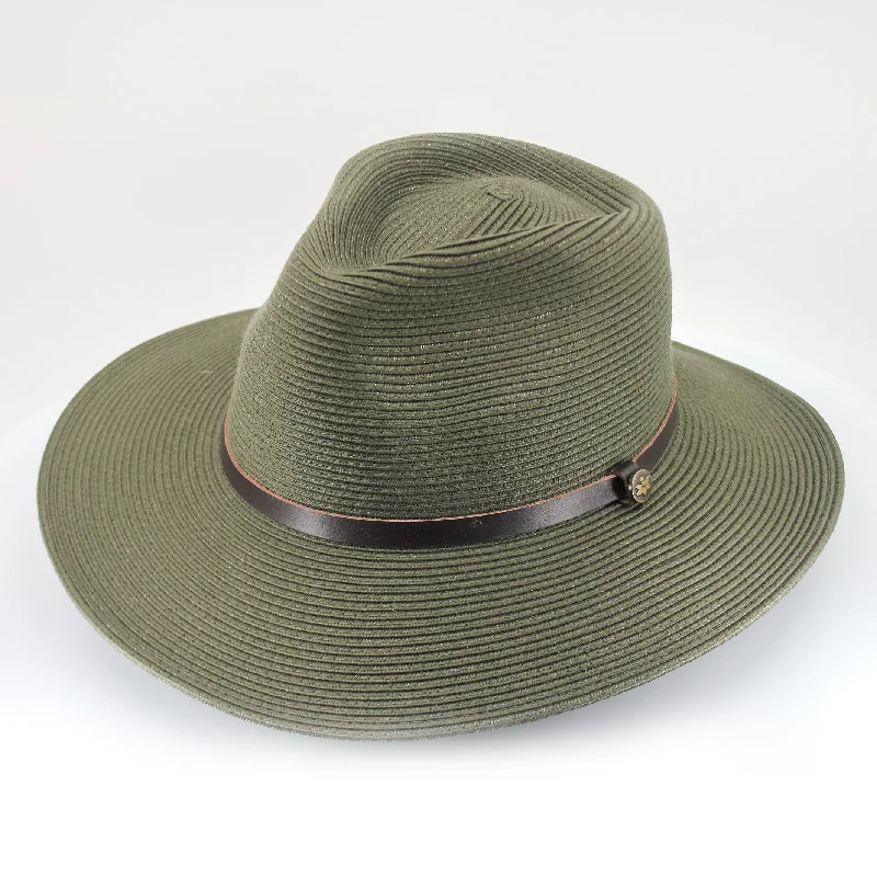 Breathable felt hat with airy wool weave -Darby Fedora Hat - Dark Khaki