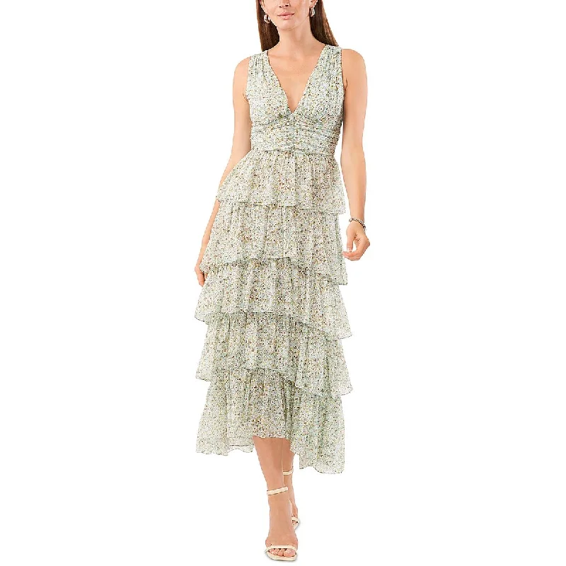 Abstract Dresses for Creative -1.State Womens Floral Ruffled Maxi Dress