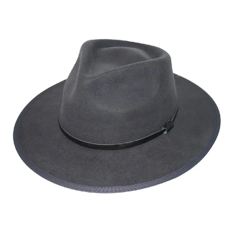 Soft wool felt hat for cozy softness -Benadict Fedora Hat - Grey