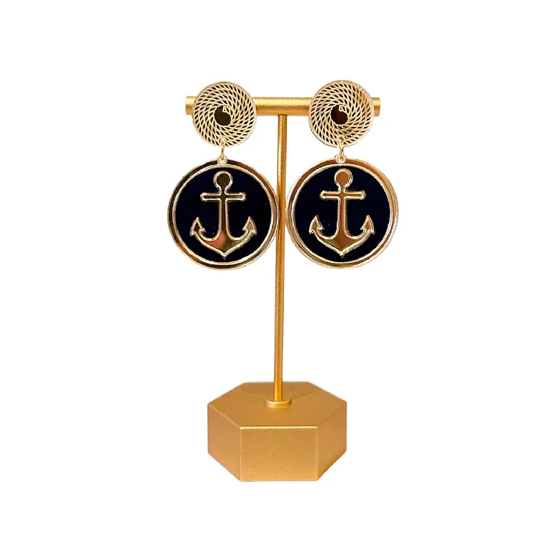 Drop Earrings for Wellness Routine -Anchor Statement Earrings