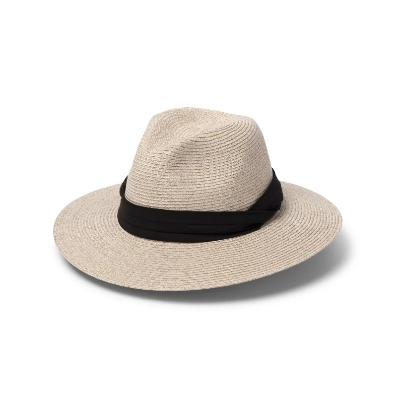 Bold felt hat with striking pattern details -Perry Fedora Hat - Oatmeal