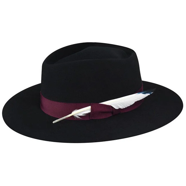 Lightweight felt hat for warm weather style -Trimmed and Crowned Austin Fedora Hat