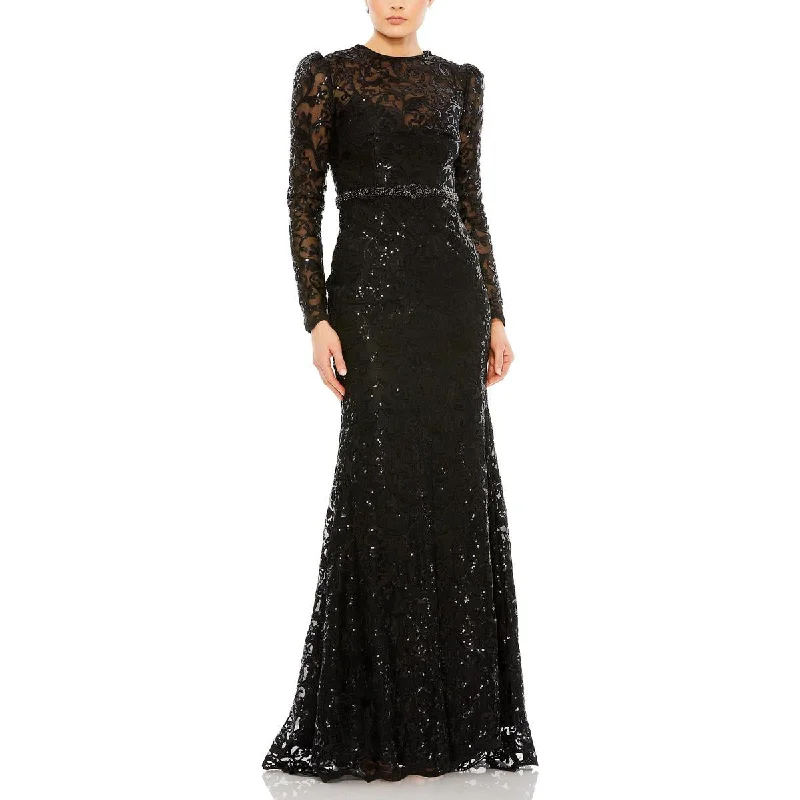 Contemporary Dresses for Fashion -Mac Duggal Womens Lace Embellished Evening Dress