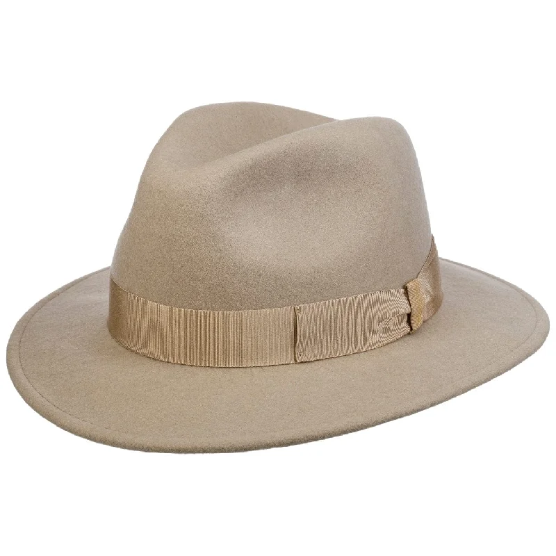 Luxury felt hat with fine wool blend -Piemonte Traveller Wool Hat by Borsalino