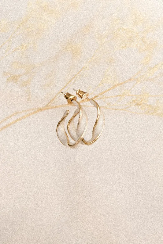 Drop Earrings with Knot Designs -Clementine Earrings - White