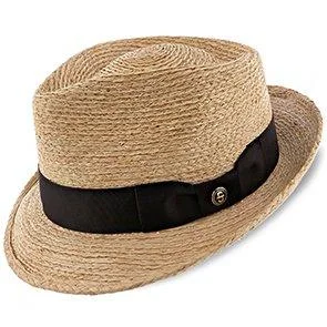 Vintage-style felt hat with subtle distressing -42nd Street - Stetson Straw Fedora Hat - TS42ND