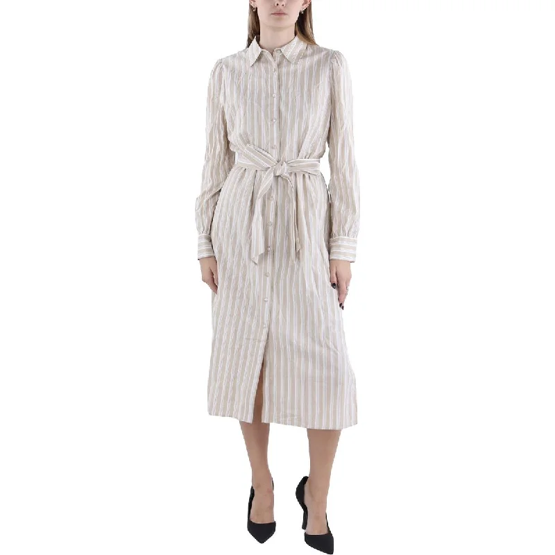 Sleeveless Dresses for Coolness -Vineyard Vines Womens Striped Midi Shirtdress