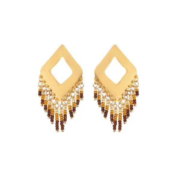 Drop Earrings for Casual Outfit -Génesis Earrings - Gold