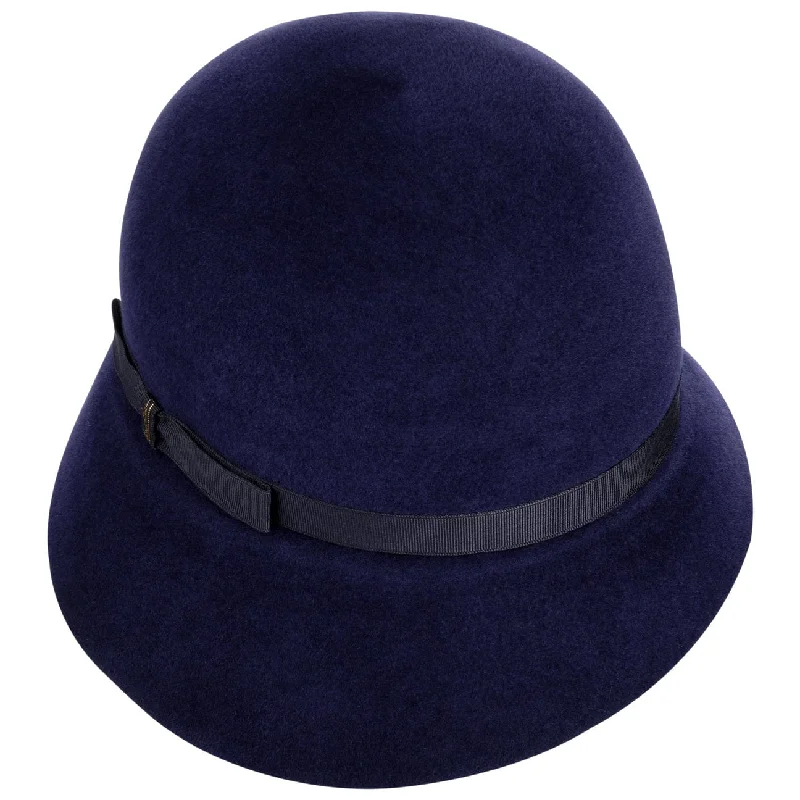 Bold felt hat with striking pattern details -Misella Fur Felt Cloche Hat by Borsalino