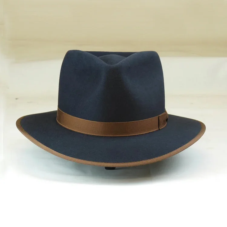 Warm felt hat with thick wool insulation -Chic Bow Decorated Wool Fedora Hat