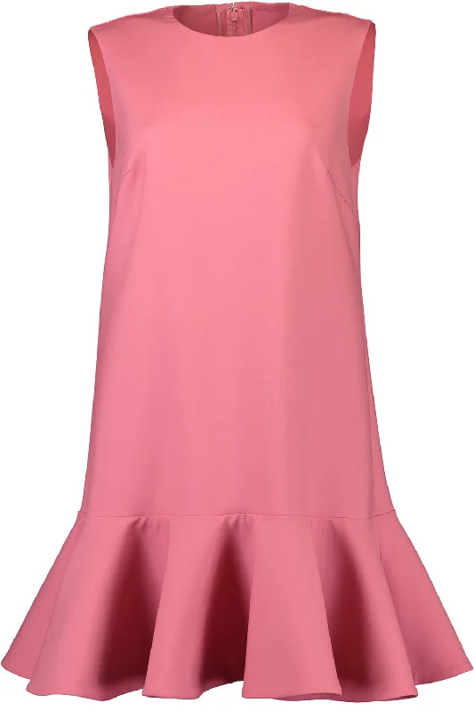 Sheath Dresses for Sophisticated -Sleeveless Flounce Mini Dress - Dark Rose