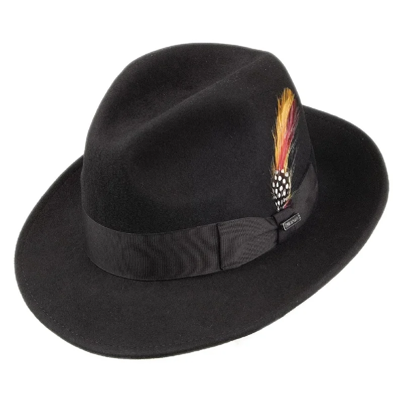 Elegant wool felt hat for special events -Wholesale Pinch Crown Crushable Wool Felt Fedora Hat B2B Pre-Pack