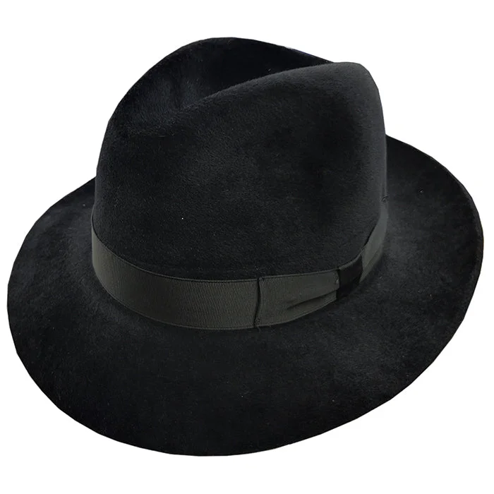 Breathable felt hat with light wool weave -Guerra Nobel Melousine Fedora Hat