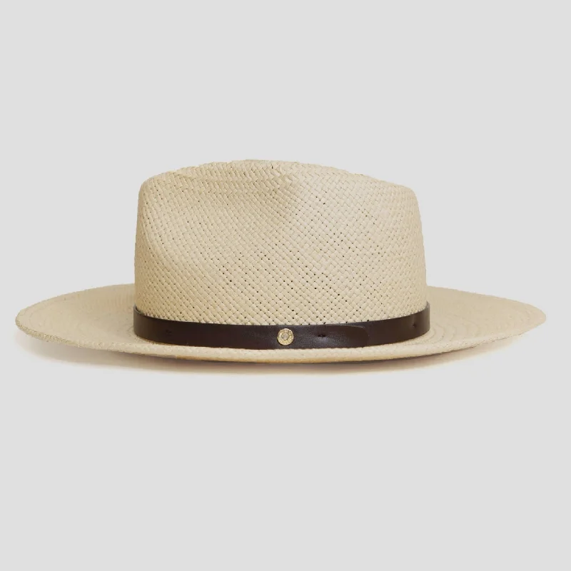 Durable felt hat for rugged outdoor wear -Sharp Straw Fedora Hat – Natural