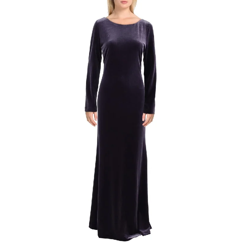 One-shoulder Dresses for Trendy -Donna Karan Womens Velvet Embellished Evening Dress