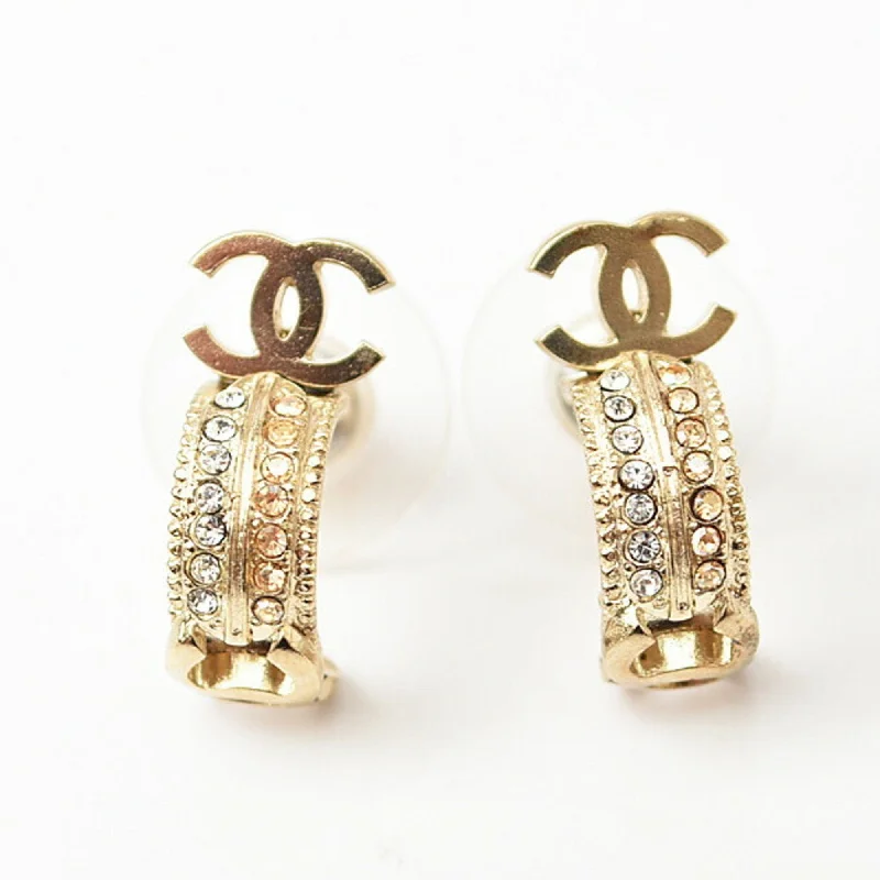 Silver Drop Earrings for Men -Chanel Rhinestone Clip Earrings (Pre-Owned)