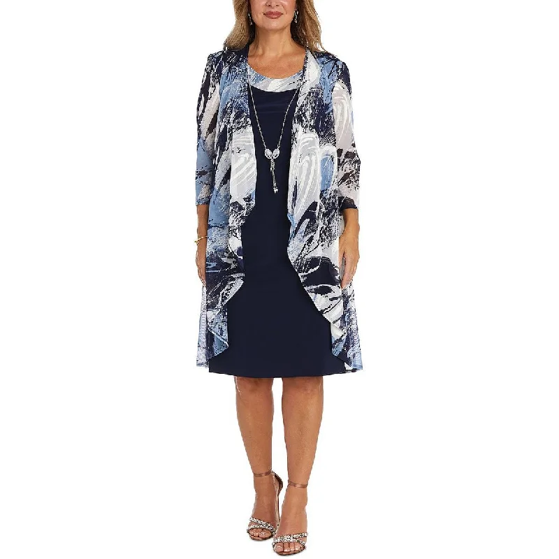 Work Dresses for Professional -R&M Richards Womens Abstract Print Outfit Two Piece Dress