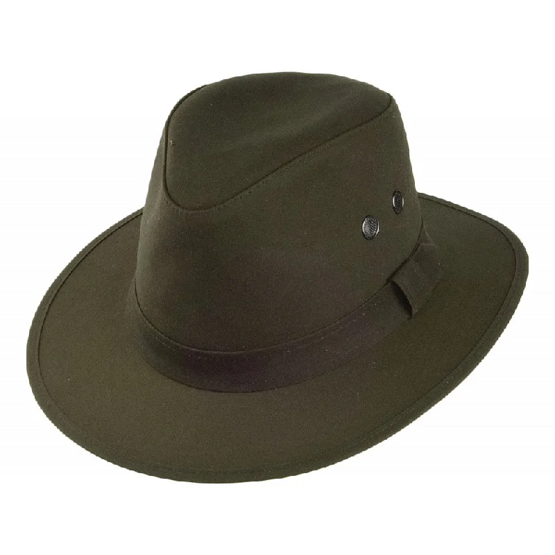 Designer wool felt hat for luxury lovers -Failsworth Hats Waxed Drifter Water Repellent Fedora Hat - Olive