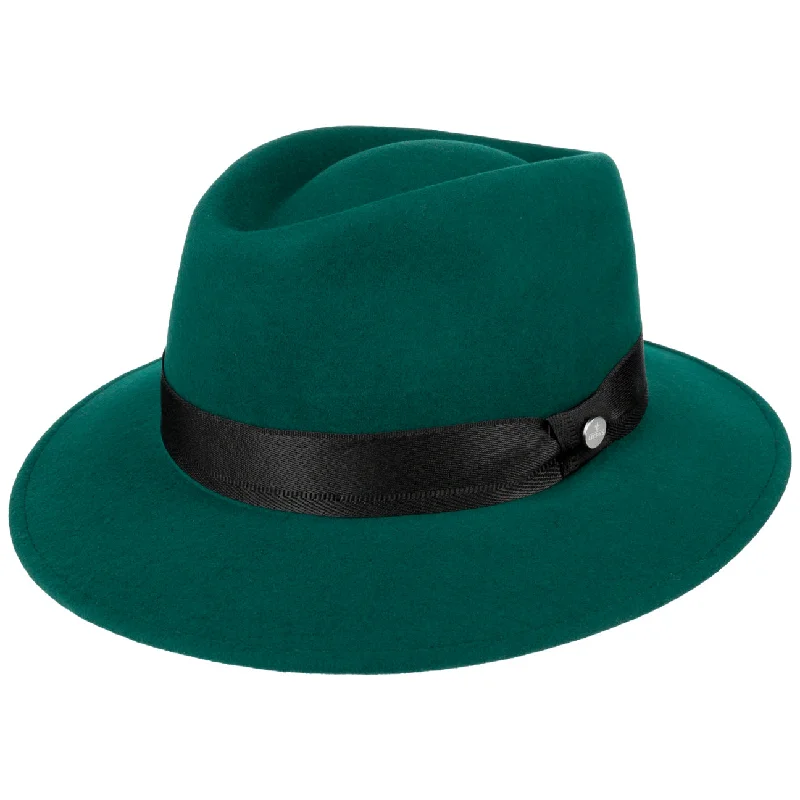 Stylish felt hat for contemporary fashion trends -Green Traveller Felt Fedora Hat