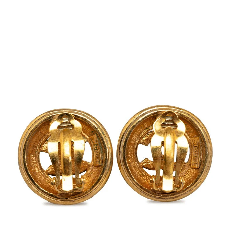 Contemporary Drop Earrings for Fashion -Chanel Vintage Coco Mark Circle Earrings Gold Plated Women's