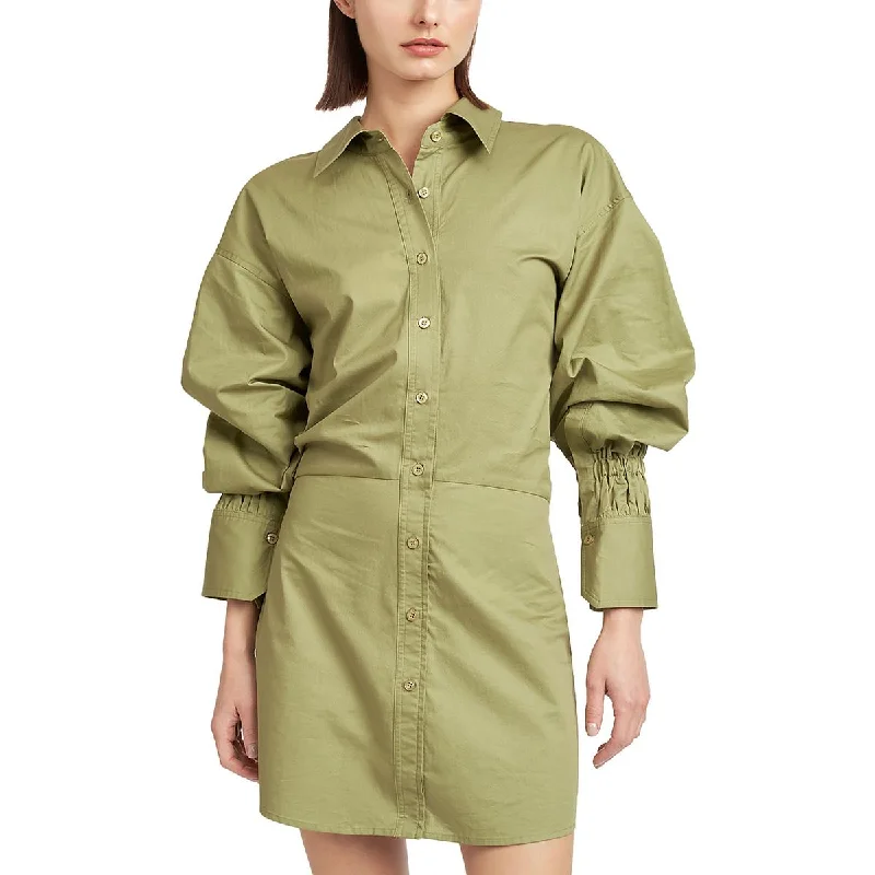 Midi Dresses for Versatile Wear -En Saison Womens Collar Mini Shirtdress