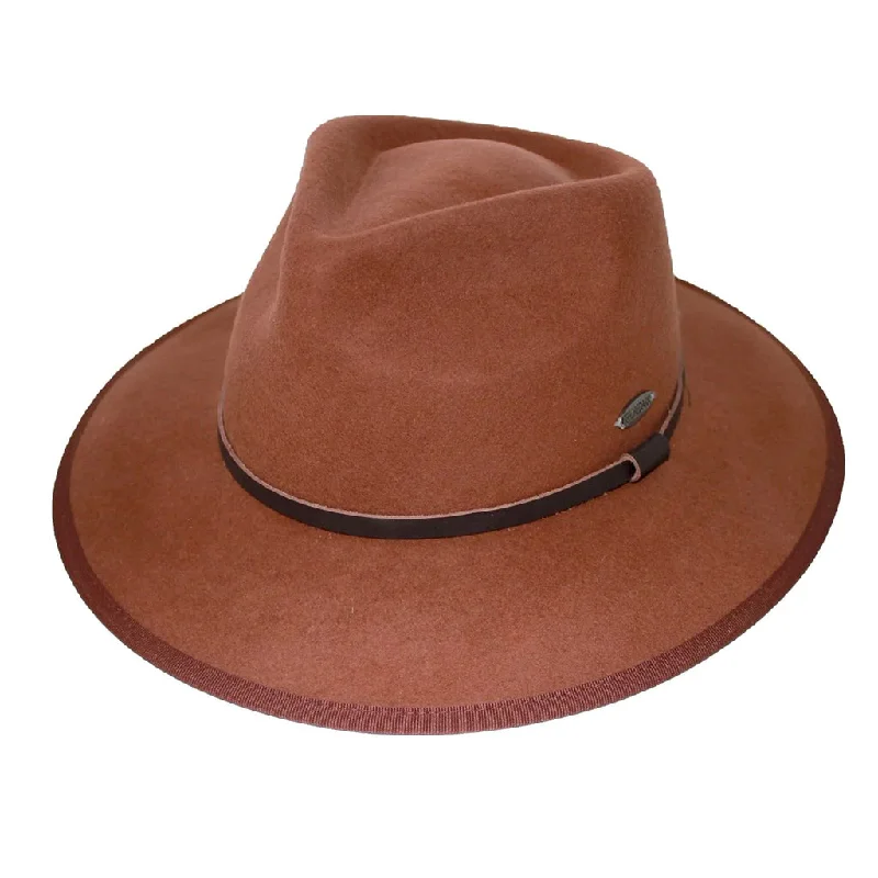 Designer wool felt hat for luxury lovers -Benadict Fedora Hat - Chocolate