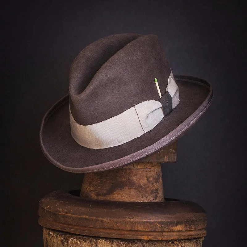 Breathable felt hat for summer festival fun -Raven Felt Fedora In Grey