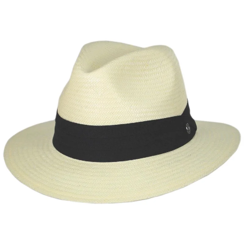 Lightweight wool felt hat for travel ease -Wholesale Toyo Straw Safari Fedora Hat - Black Band B2B Pre-Pack