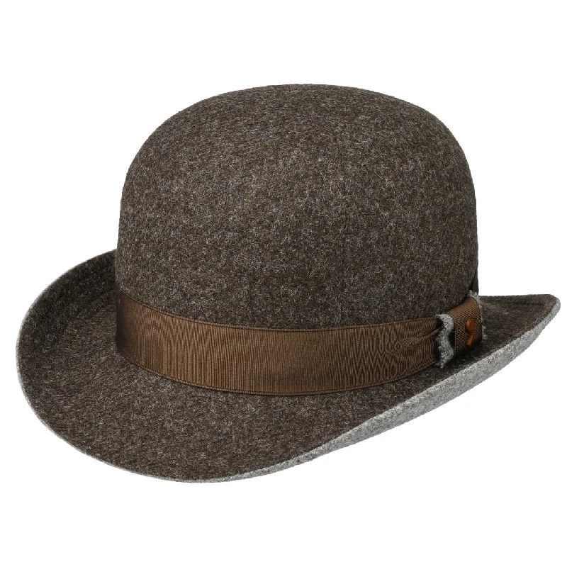 Warm felt hat with plush interior lining -Shetland Wool Bowler Hat by Alfonso D'Este