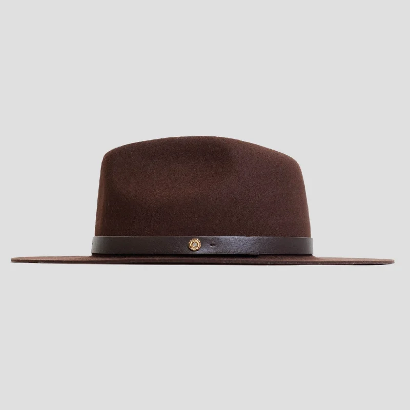 Casual wool felt hat for effortless style -Dapper Men's Felt Fedora Hat–Brown