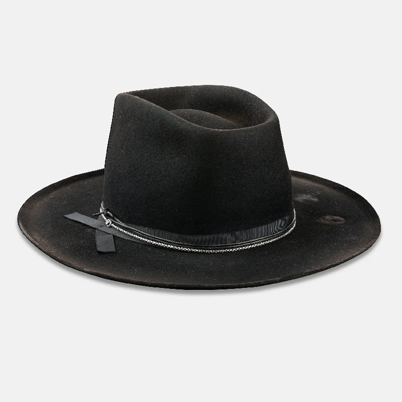 Durable wool felt hat for tough wear -Casual Cool Distressed Fedora Hat