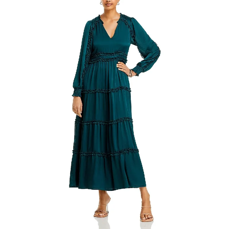 Office Dresses for Business -Koko + Mason Womens Ruffled Maxi Maxi Dress