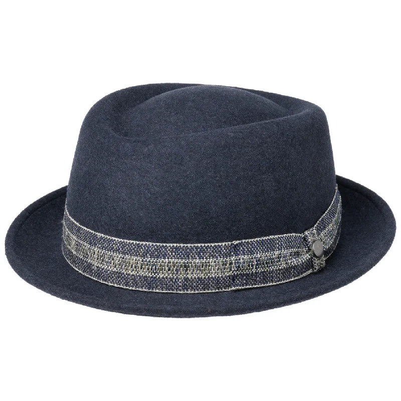 Lightweight wool felt hat for summer wear -Mendrick Pork Pie Fedora Hat