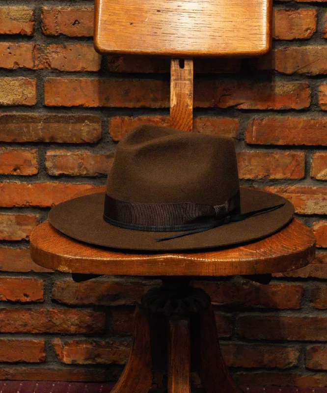 Rugged wool felt hat for harsh conditions -Timeless Trims Felt Fedora in Chocolate