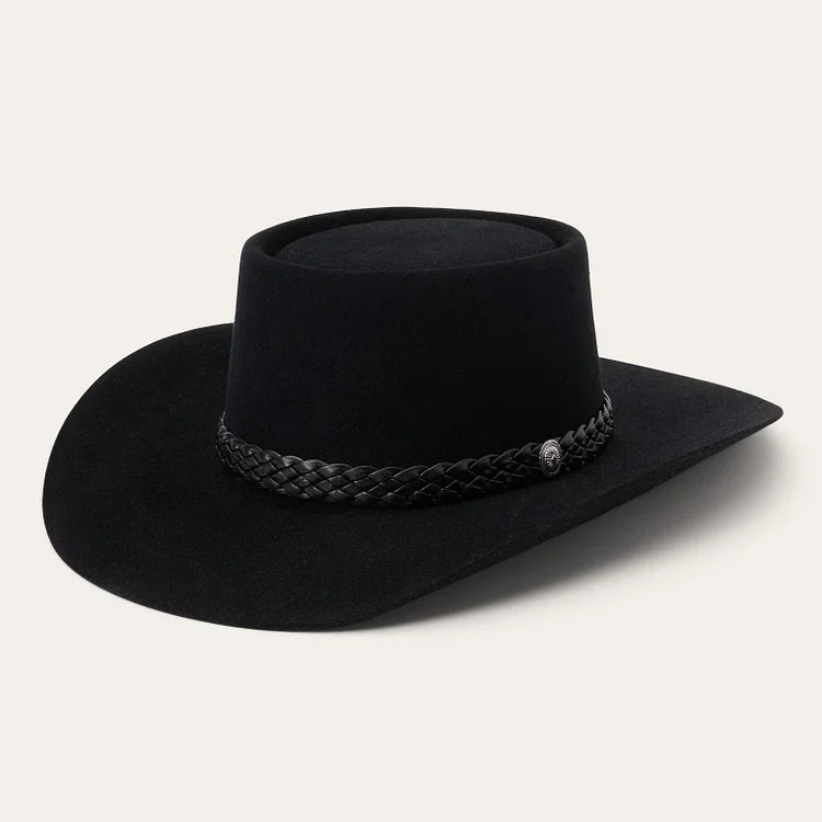 Black felt hat for sleek minimalist looks -Maverick Explorer THE LASH